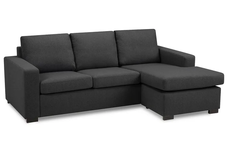 Crazy 3-sits Vändbar L-formad Divansoffa i Tyg - Mörkgrå - Möbler - Vardagsrum - Soffor - Divansoffa & schäslong