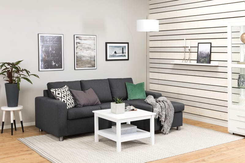 Crazy 3-sits Vändbar L-formad Divansoffa i Tyg - Mörkgrå - Möbler - Vardagsrum - Soffor - Divansoffa & schäslong