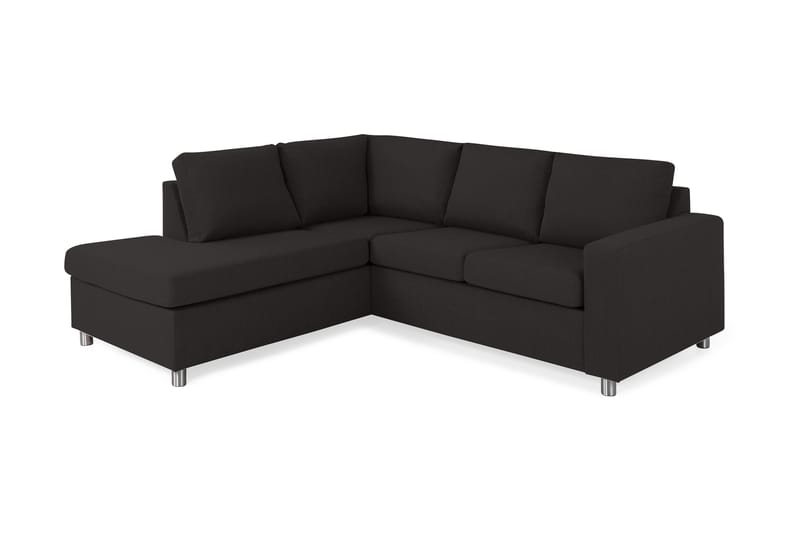 Crazy 3-sits Vänstervänd L-formad Schäslongsoffa i Tyg - Antracit - Möbler - Vardagsrum - Soffor - Divansoffa & schäslong