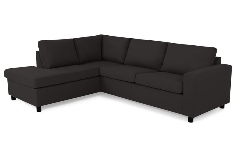 Crazy 3-sits Vänstervänd L-formad Schäslongsoffa i Tyg - Antracit - Möbler - Vardagsrum - Soffor - Divansoffa & schäslong