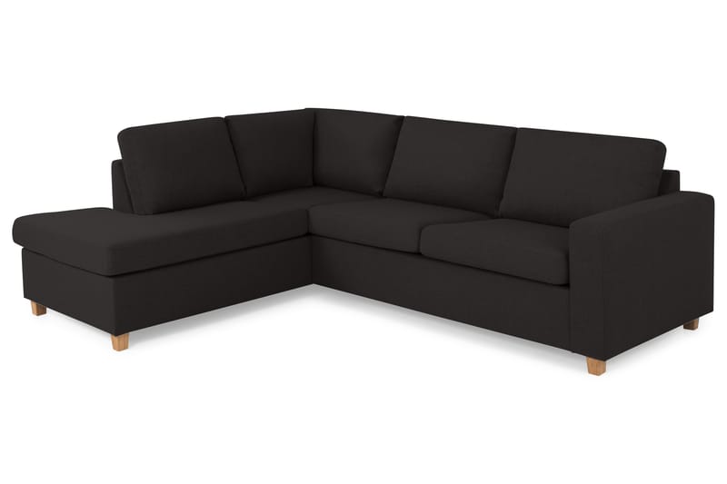 Crazy 3-sits Vänstervänd L-formad Schäslongsoffa i Tyg - Antracit - Möbler - Vardagsrum - Soffor - Divansoffa & schäslong