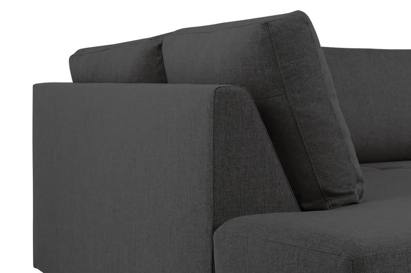 Crazy 3-sits Vänstervänd L-formad Schäslongsoffa i Tyg - Antracit - Möbler - Vardagsrum - Soffor - Divansoffa & schäslong