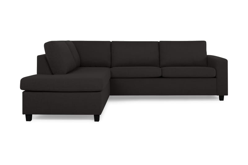 Crazy 3-sits Vänstervänd L-formad Schäslongsoffa i Tyg - Antracit - Möbler - Vardagsrum - Soffor - Divansoffa & schäslong