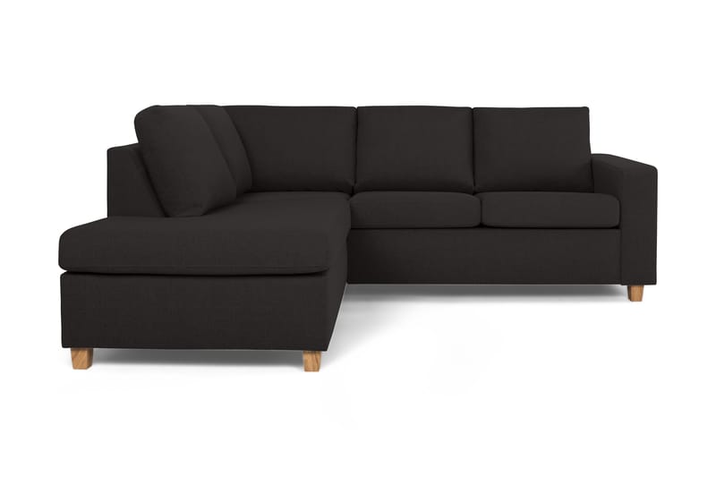 Crazy 3-sits Vänstervänd L-formad Schäslongsoffa i Tyg - Antracit - Möbler - Vardagsrum - Soffor - Divansoffa & schäslong