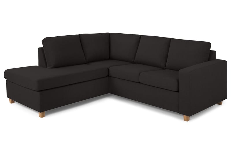 Crazy 3-sits Vänstervänd L-formad Schäslongsoffa i Tyg - Antracit - Möbler - Vardagsrum - Soffor - Divansoffa & schäslong