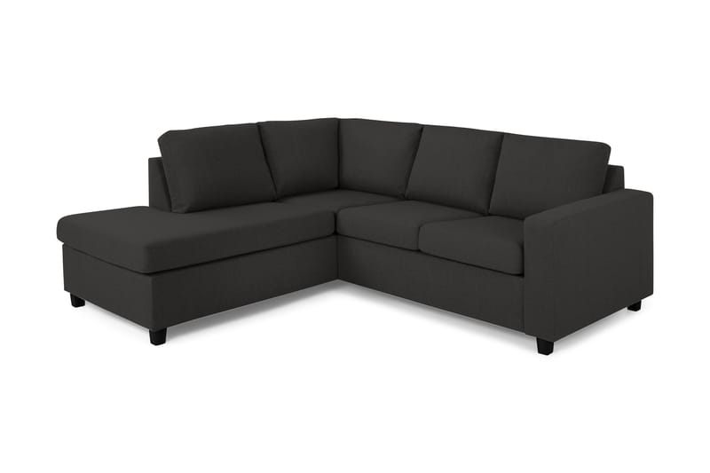 Crazy 3-sits Vänstervänd L-formad Schäslongsoffa i Tyg - Antracit - Möbler - Vardagsrum - Soffor - Divansoffa & schäslong