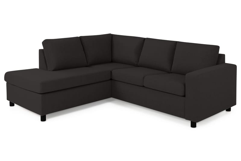 Crazy 3-sits Vänstervänd L-formad Schäslongsoffa i Tyg - Antracit - Möbler - Vardagsrum - Soffor - Divansoffa & schäslong