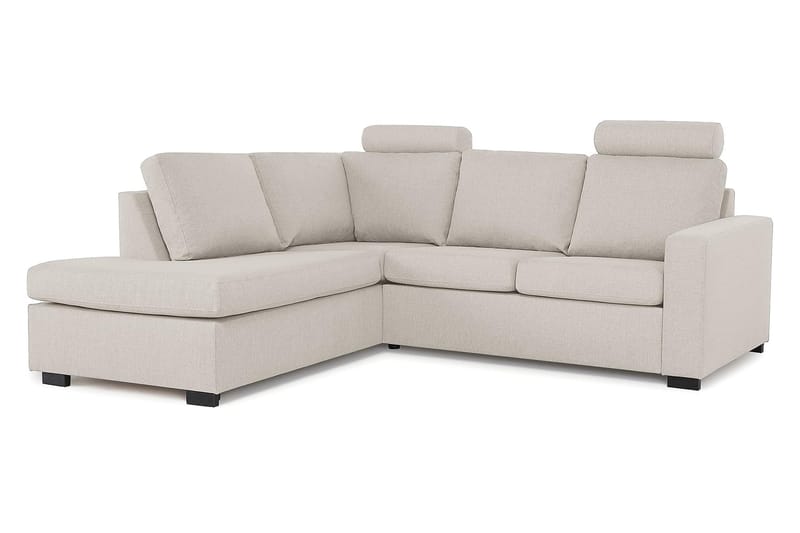 Crazy 3-sits Vänstervänd L-formad Schäslongsoffa i Tyg - Beige - Möbler - Vardagsrum - Soffor - Divansoffa & schäslong