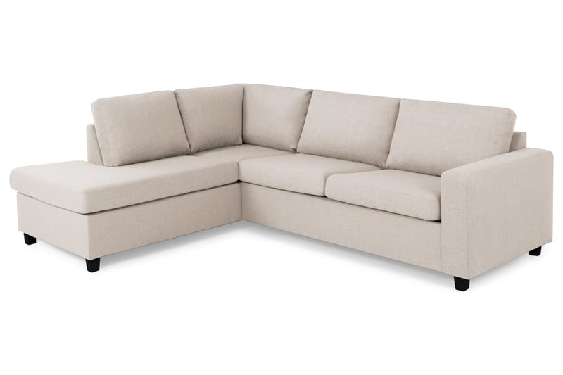 Crazy 3-sits Vänstervänd L-formad Schäslongsoffa i Tyg - Beige - Möbler - Vardagsrum - Soffor - Divansoffa & schäslong