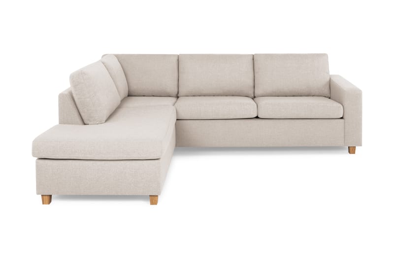 Crazy 3-sits Vänstervänd L-formad Schäslongsoffa i Tyg - Beige - Möbler - Vardagsrum - Soffor - Divansoffa & schäslong