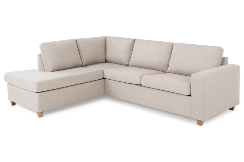 Crazy 3-sits Vänstervänd L-formad Schäslongsoffa i Tyg - Beige - Möbler - Vardagsrum - Soffor - Divansoffa & schäslong
