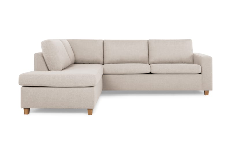 Crazy 3-sits Vänstervänd L-formad Schäslongsoffa i Tyg - Beige - Möbler - Vardagsrum - Soffor - Divansoffa & schäslong