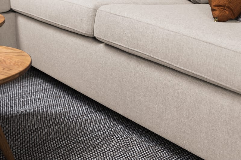 Crazy 3-sits Vänstervänd L-formad Schäslongsoffa i Tyg - Beige - Möbler - Vardagsrum - Soffor - Divansoffa & schäslong