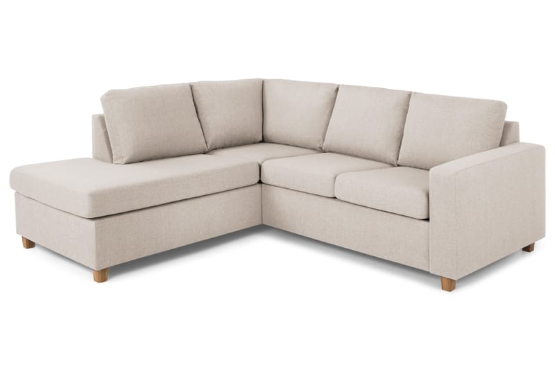 Crazy 3-sits Vänstervänd L-formad Schäslongsoffa i Tyg - Beige - Möbler - Vardagsrum - Soffor - Divansoffa & schäslong