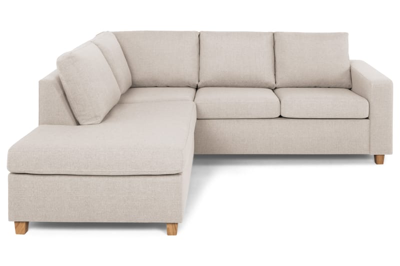 Crazy 3-sits Vänstervänd L-formad Schäslongsoffa i Tyg - Beige - Möbler - Vardagsrum - Soffor - Divansoffa & schäslong