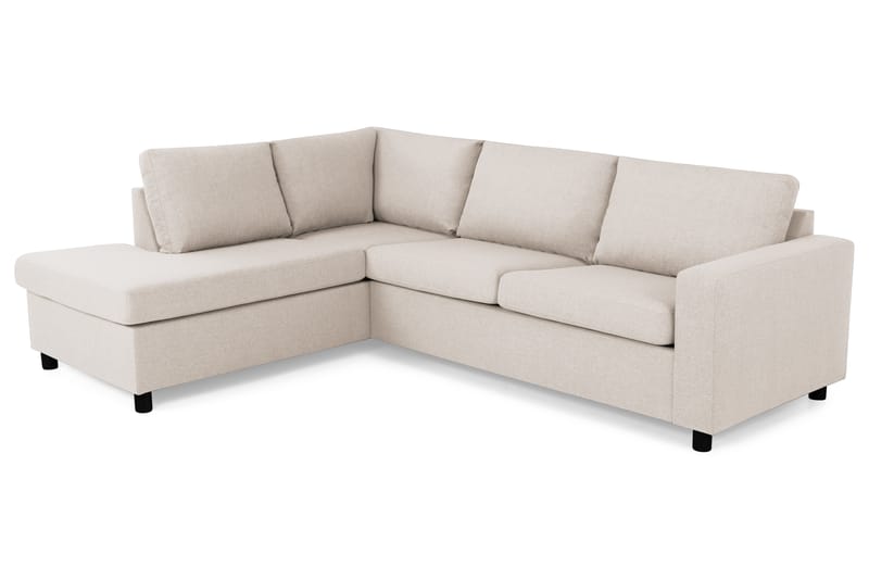 Crazy 3-sits Vänstervänd L-formad Schäslongsoffa i Tyg - Beige - Möbler - Vardagsrum - Soffor - Divansoffa & schäslong