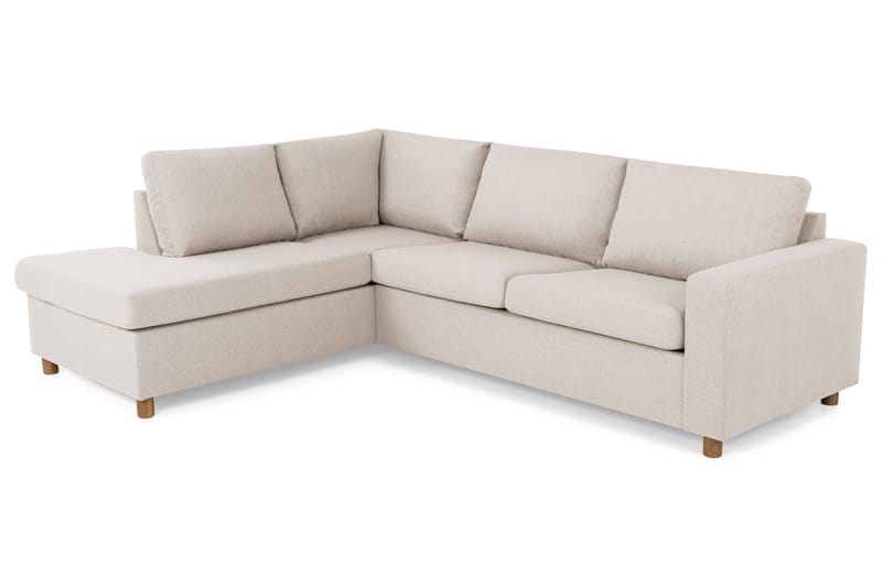 Crazy 3-sits Vänstervänd L-formad Schäslongsoffa i Tyg - Beige - Möbler - Vardagsrum - Soffor - Divansoffa & schäslong