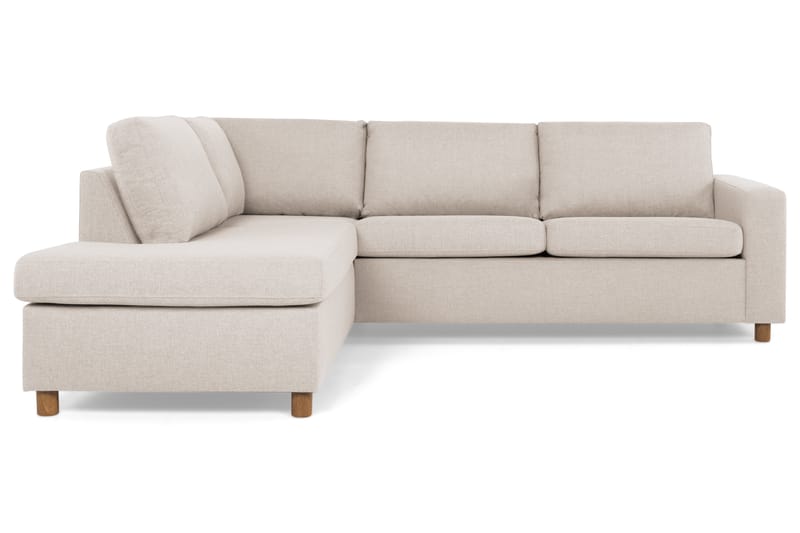 Crazy 3-sits Vänstervänd L-formad Schäslongsoffa i Tyg - Beige - Möbler - Vardagsrum - Soffor - Divansoffa & schäslong