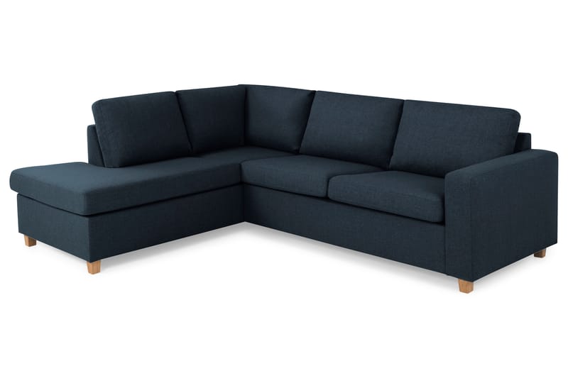 Crazy 3-sits Vänstervänd L-formad Schäslongsoffa i Tyg - Blå - Möbler - Vardagsrum - Soffor - Divansoffa & schäslong