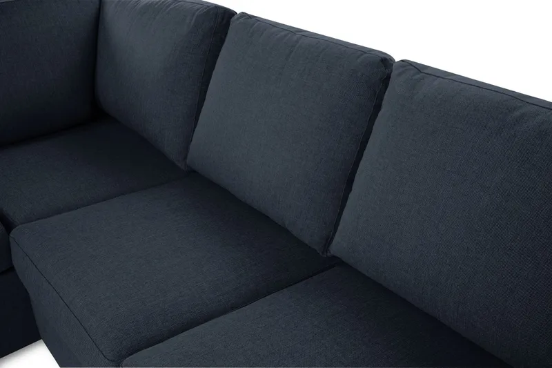 Crazy 3-sits Vänstervänd L-formad Schäslongsoffa i Tyg - Blå - Möbler - Vardagsrum - Soffor - Divansoffa & schäslong