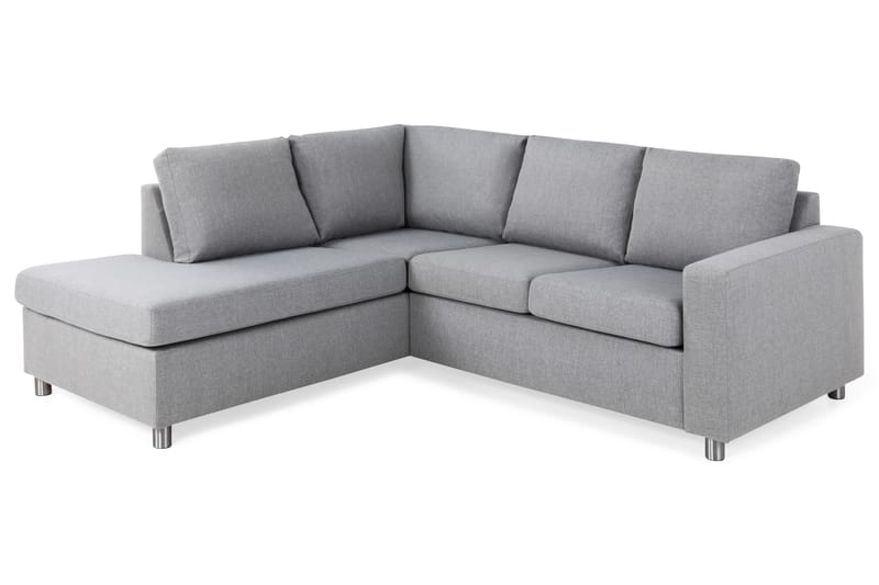 Crazy 3-sits Vänstervänd L-formad Schäslongsoffa i Tyg - Grå - Möbler - Vardagsrum - Soffor - Divansoffa & schäslong