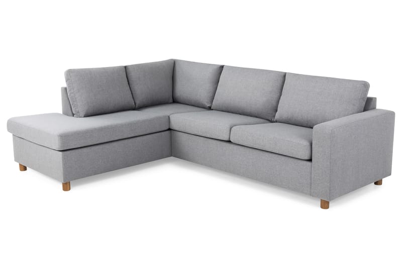 Crazy 3-sits Vänstervänd L-formad Schäslongsoffa i Tyg - Grå - Möbler - Vardagsrum - Soffor - Divansoffa & schäslong
