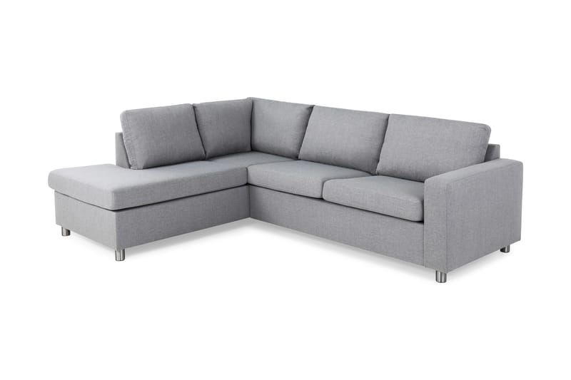 Crazy 3-sits Vänstervänd L-formad Schäslongsoffa i Tyg - Grå - Möbler - Vardagsrum - Soffor - Divansoffa & schäslong