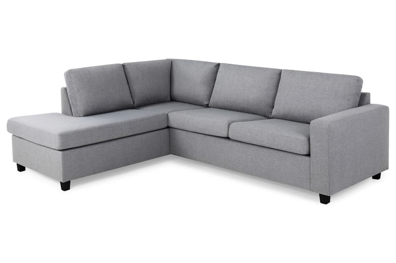 Crazy 3-sits Vänstervänd L-formad Schäslongsoffa i Tyg - Grå - Möbler - Vardagsrum - Soffor - Divansoffa & schäslong