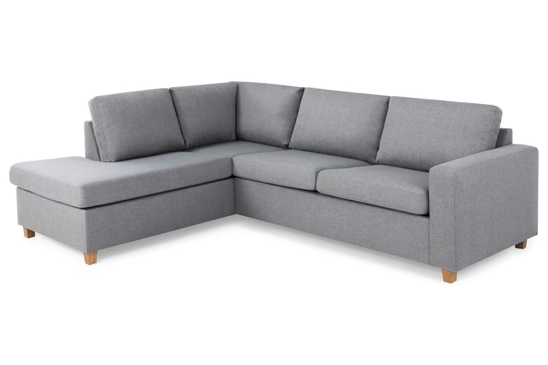 Crazy 3-sits Vänstervänd L-formad Schäslongsoffa i Tyg - Grå - Möbler - Vardagsrum - Soffor - Divansoffa & schäslong