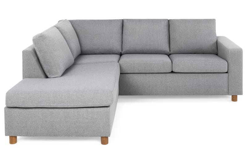 Crazy 3-sits Vänstervänd L-formad Schäslongsoffa i Tyg - Grå - Möbler - Vardagsrum - Soffor - Divansoffa & schäslong