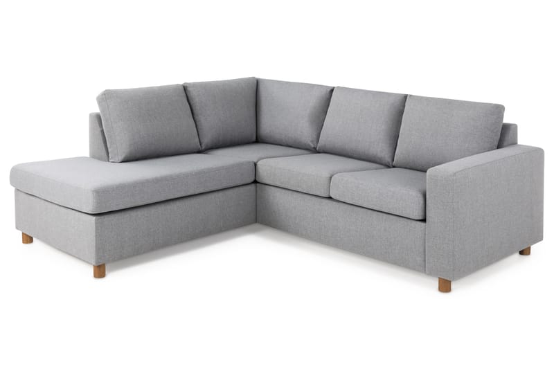 Crazy 3-sits Vänstervänd L-formad Schäslongsoffa i Tyg - Grå - Möbler - Vardagsrum - Soffor - Divansoffa & schäslong
