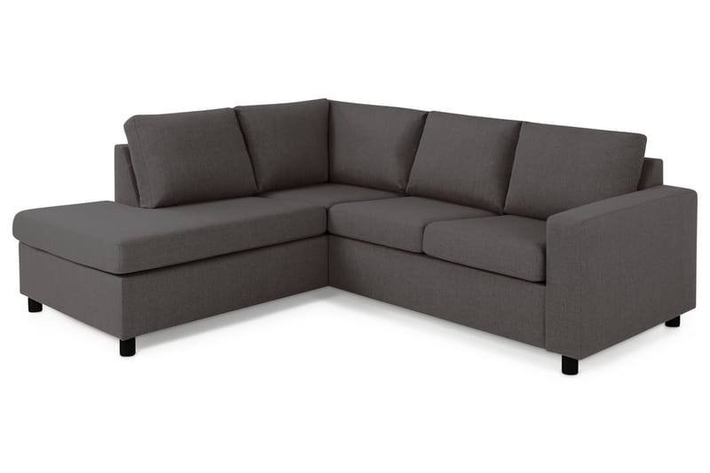 Crazy 3-sits Vänstervänd L-formad Schäslongsoffa i Tyg - Mörkgrå - Möbler - Vardagsrum - Soffor - Divansoffa & schäslong