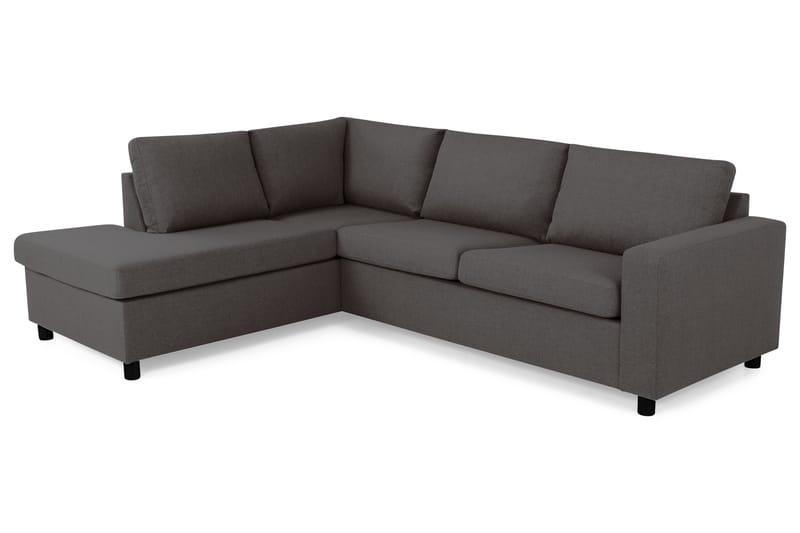 Crazy 3-sits Vänstervänd L-formad Schäslongsoffa i Tyg - Mörkgrå - Möbler - Vardagsrum - Soffor - Divansoffa & schäslong
