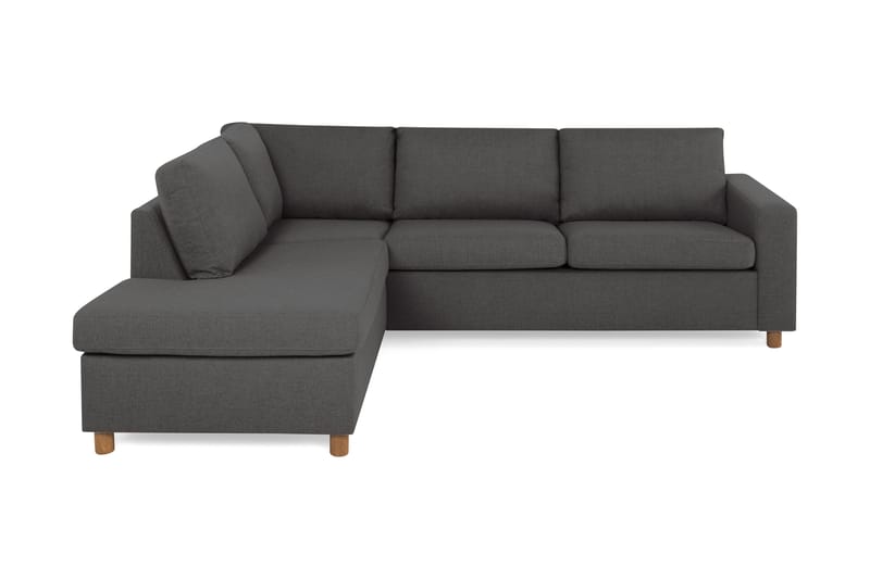 Crazy 3-sits Vänstervänd L-formad Schäslongsoffa i Tyg - Mörkgrå - Möbler - Vardagsrum - Soffor - Divansoffa & schäslong