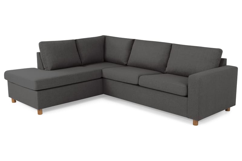 Crazy 3-sits Vänstervänd L-formad Schäslongsoffa i Tyg - Mörkgrå - Möbler - Vardagsrum - Soffor - Divansoffa & schäslong