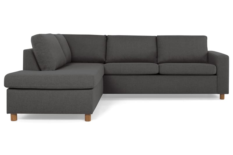 Crazy 3-sits Vänstervänd L-formad Schäslongsoffa i Tyg - Mörkgrå - Möbler - Vardagsrum - Soffor - Divansoffa & schäslong