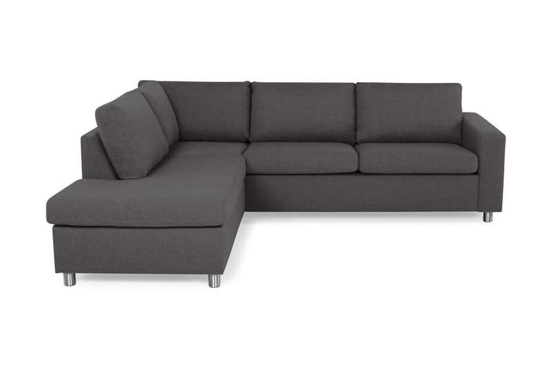 Crazy 3-sits Vänstervänd L-formad Schäslongsoffa i Tyg - Mörkgrå - Möbler - Vardagsrum - Soffor - Divansoffa & schäslong