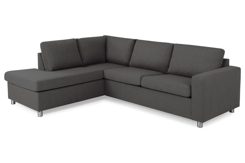 Crazy 3-sits Vänstervänd L-formad Schäslongsoffa i Tyg - Mörkgrå - Möbler - Vardagsrum - Soffor - Divansoffa & schäslong