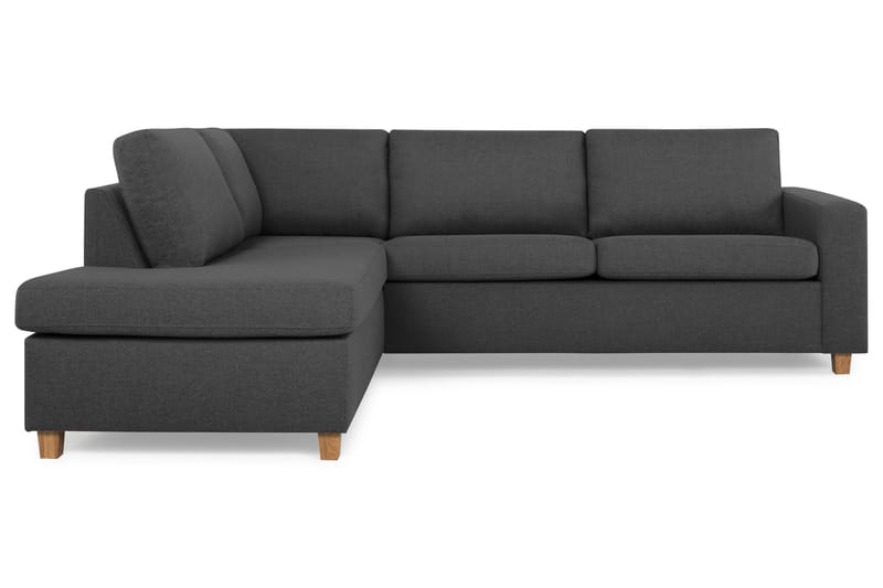 Crazy 3-sits Vänstervänd L-formad Schäslongsoffa i Tyg - Mörkgrå - Möbler - Vardagsrum - Soffor - Divansoffa & schäslong