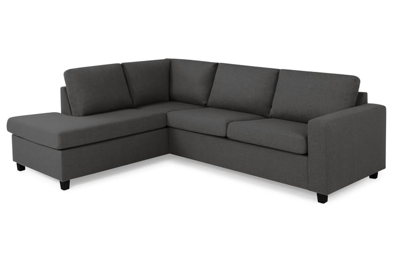 Crazy 3-sits Vänstervänd L-formad Schäslongsoffa i Tyg - Mörkgrå - Möbler - Vardagsrum - Soffor - Divansoffa & schäslong