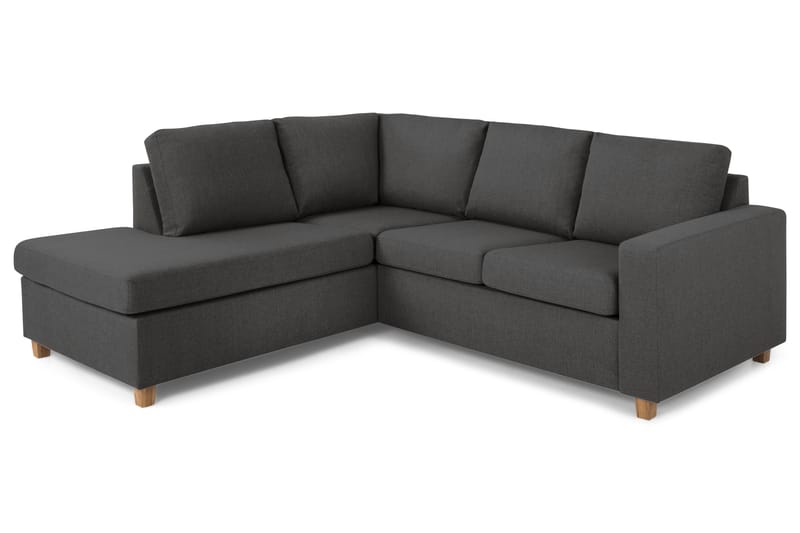 Crazy 3-sits Vänstervänd L-formad Schäslongsoffa i Tyg - Mörkgrå - Möbler - Vardagsrum - Soffor - Divansoffa & schäslong