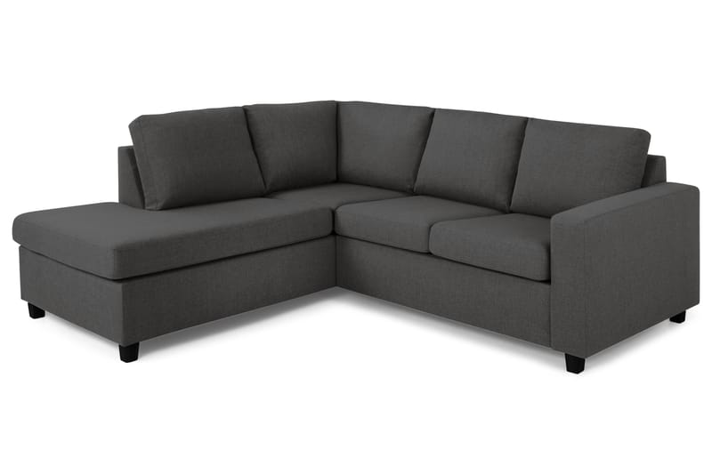 Crazy 3-sits Vänstervänd L-formad Schäslongsoffa i Tyg - Mörkgrå - Möbler - Vardagsrum - Soffor - Divansoffa & schäslong