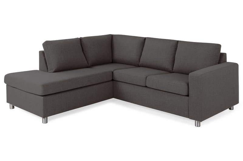 Crazy 3-sits Vänstervänd L-formad Schäslongsoffa i Tyg - Mörkgrå - Möbler - Vardagsrum - Soffor - Divansoffa & schäslong