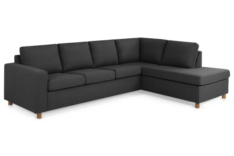 Crazy 4-sits Högervänd L-formad Schäslongsoffa i Tyg - Antracit - Möbler - Vardagsrum - Soffor - Divansoffa & schäslong