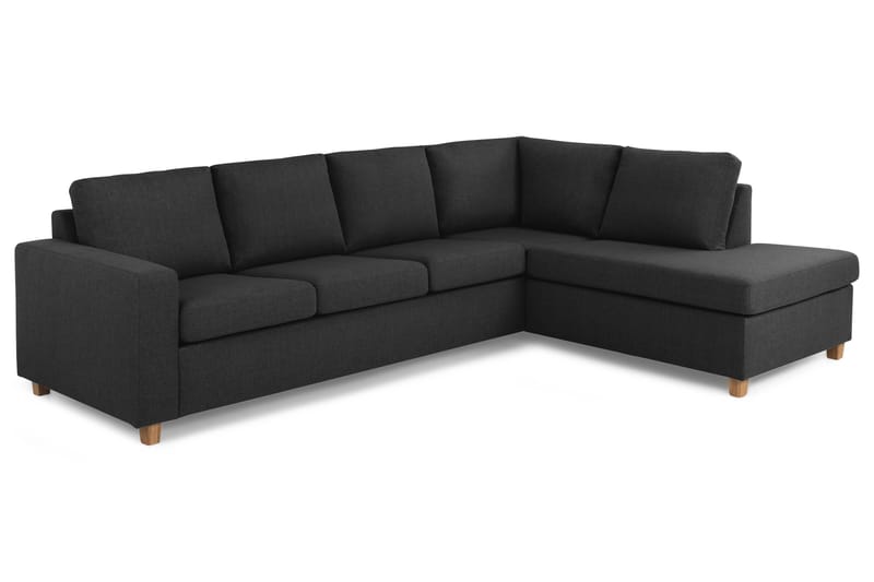 Crazy 4-sits Högervänd L-formad Schäslongsoffa i Tyg - Antracit - Möbler - Vardagsrum - Soffor - Divansoffa & schäslong