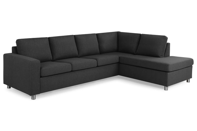 Crazy 4-sits Högervänd L-formad Schäslongsoffa i Tyg - Antracit - Möbler - Vardagsrum - Soffor - Divansoffa & schäslong