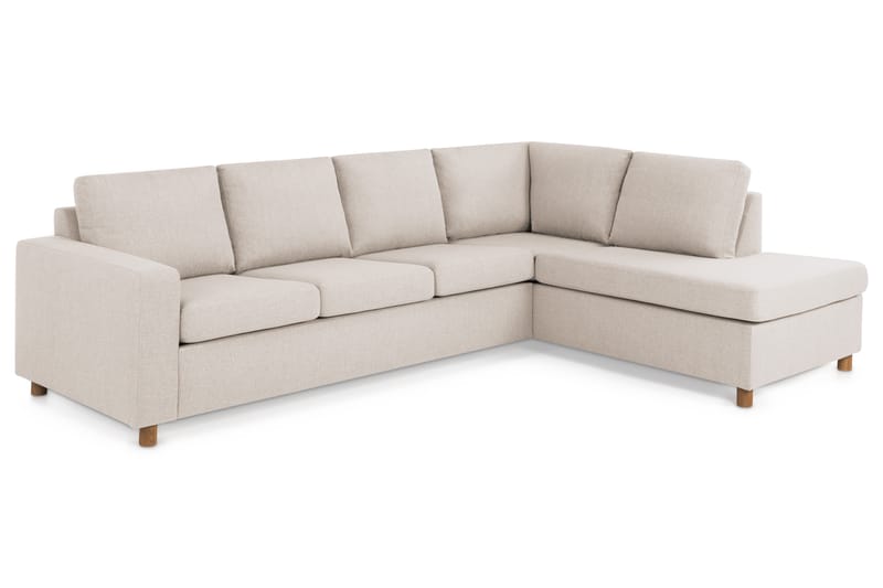 Crazy 4-sits Högervänd L-formad Schäslongsoffa i Tyg - Beige - Möbler - Vardagsrum - Soffor - Divansoffa & schäslong
