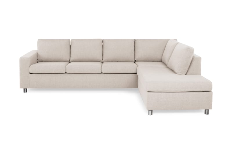 Crazy 4-sits Högervänd L-formad Schäslongsoffa i Tyg - Beige - Möbler - Vardagsrum - Soffor - Divansoffa & schäslong