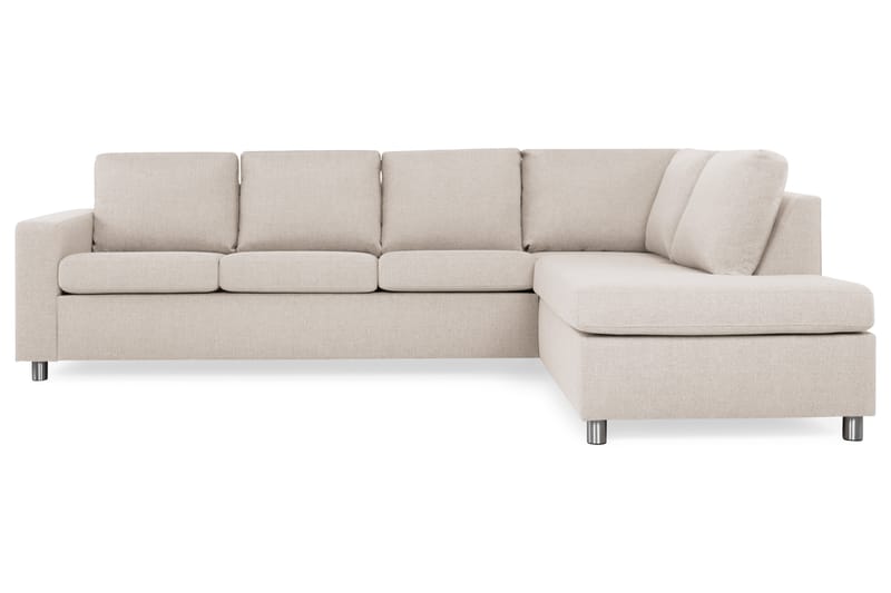 Crazy 4-sits Högervänd L-formad Schäslongsoffa i Tyg - Beige - Möbler - Vardagsrum - Soffor - Divansoffa & schäslong