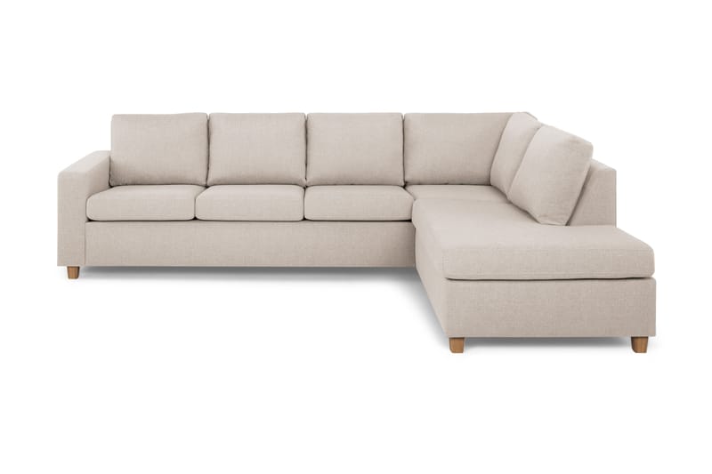 Crazy 4-sits Högervänd L-formad Schäslongsoffa i Tyg - Beige - Möbler - Vardagsrum - Soffor - Divansoffa & schäslong